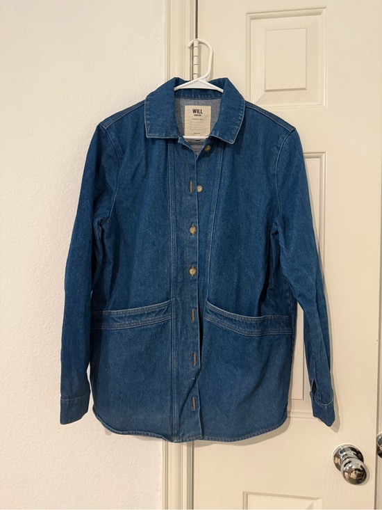Sezane Jackets & Blazers - Sezane WILL Blue Denim Button-Up Jacket